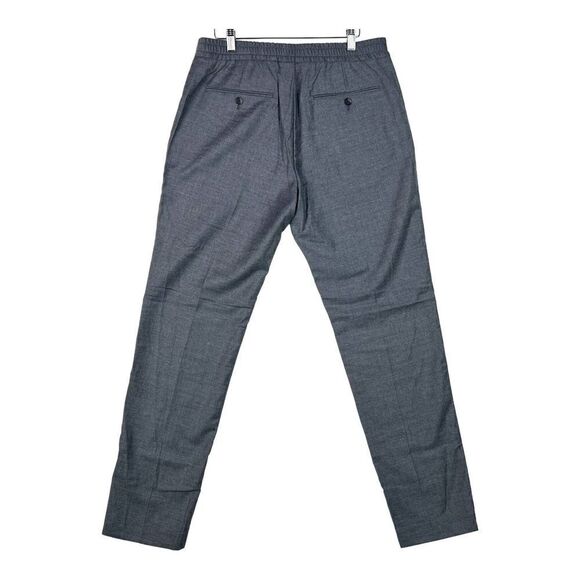 New Dylan Gray Men US 33 Grey Wool Pants Slim Fit Elastic Waistband Sweatpants - Picture 3 of 9